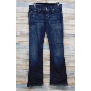 Rock Republic Womens Kasandra Bootcut Jeans Dark Wash Denim Sz 26 Retro Low Rise